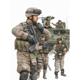 Équipage de blindés et infanterie de l'armée américaine moderne - 1/35 - TRUMPETER 00424