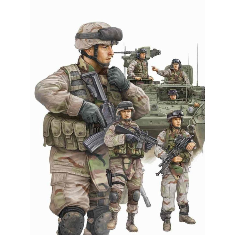 Équipage de blindés et infanterie de l'armée américaine moderne - 1/35 - TRUMPETER 00424