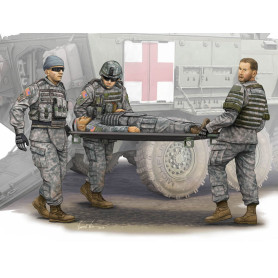 Équipe d'ambulanciers sur civière de l'armée américaine moderne - 1/35 - TRUMPETER 00430