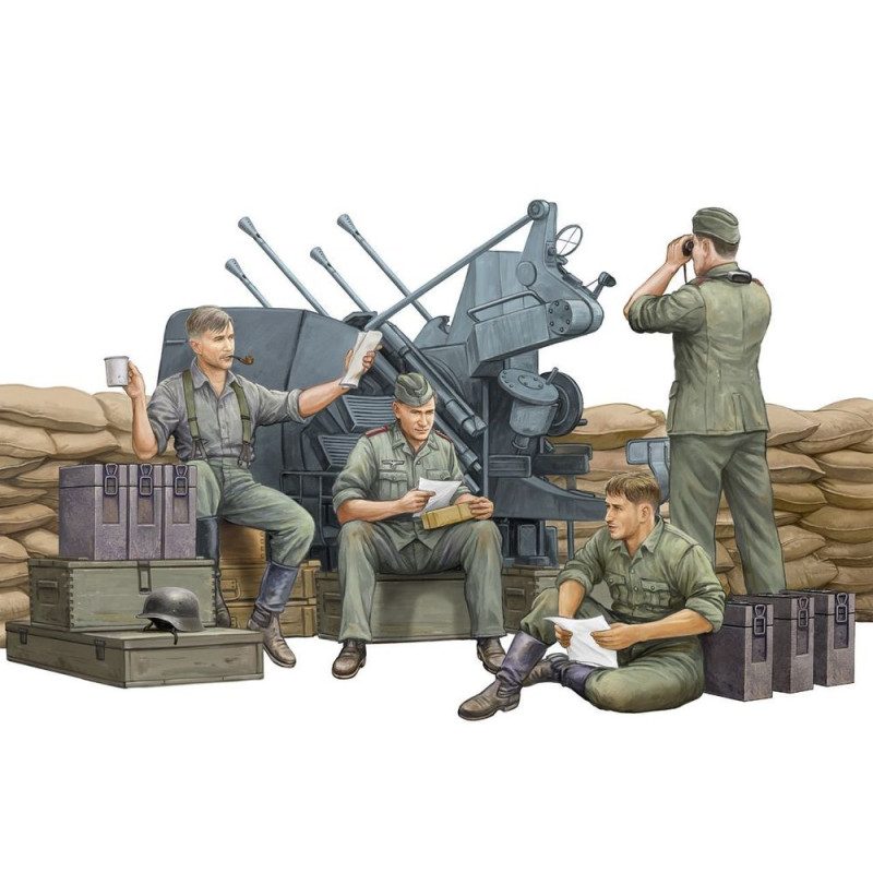 Équipe de canon antiaérien allemand - 1/35 - TRUMPETER 00432