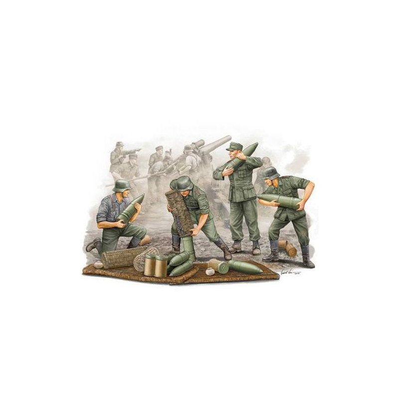 Équipe de canonniers d'obusier de campagne allemands - 1/35 - TRUMPETER 00426