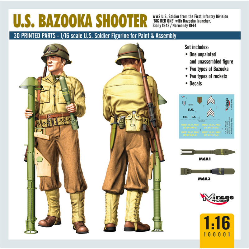 Tireur de bazooka américain - 1/16 - MIRAGE HOBBY 160001