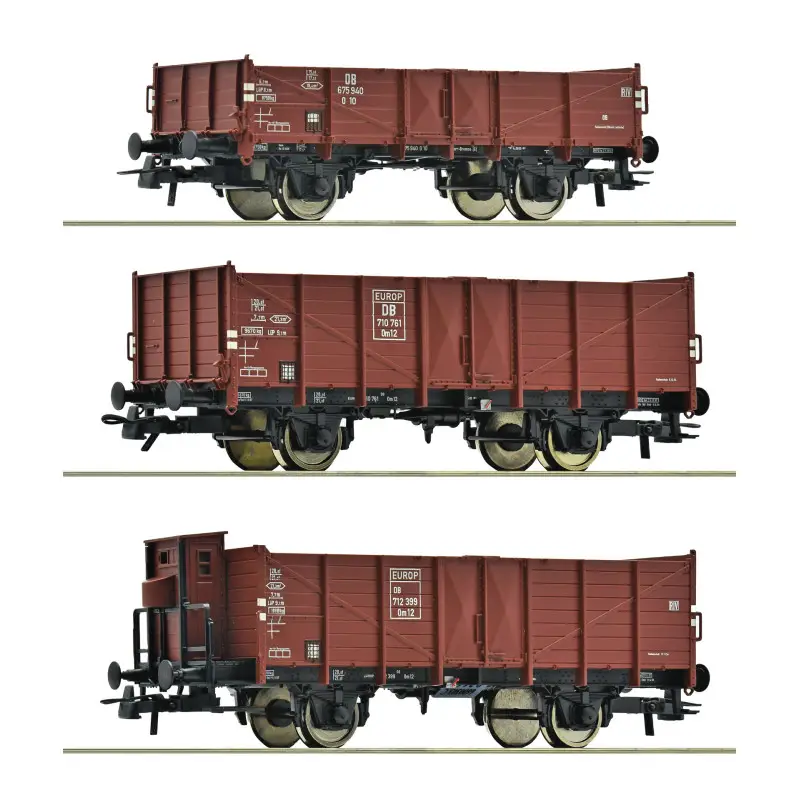 Set de 3x wagons tombereaux DB ép. III - HO 1/87 - ROCO 6600303