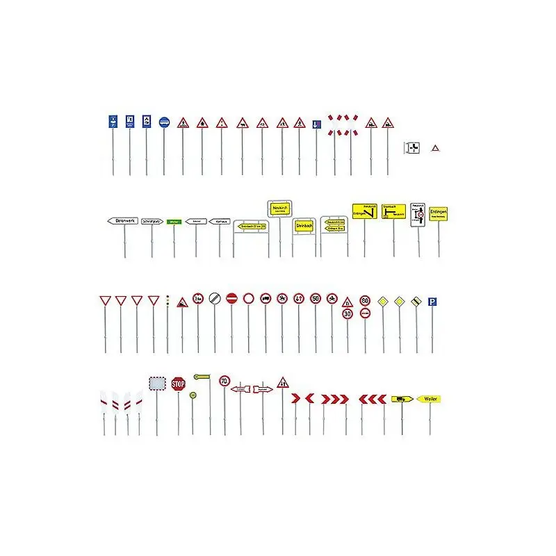 Set de panneaux de signalisation routière - HO 1/87 - FALLER 180533