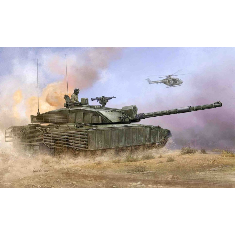 Challenger 2 britannique avec barrière anti-chaleur - 1/35 - TRUMPETER 01522