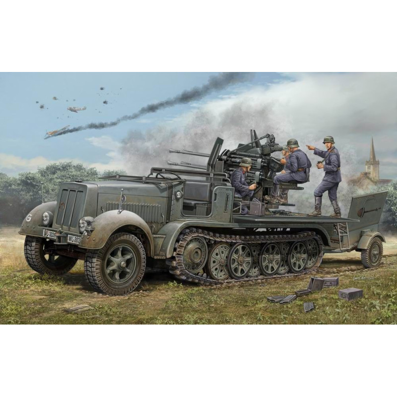 Canon automoteur Flakvierling 38 de 2 cm (Sd.Kfz.7/1 - 1/35 - TRUMPETER 01523