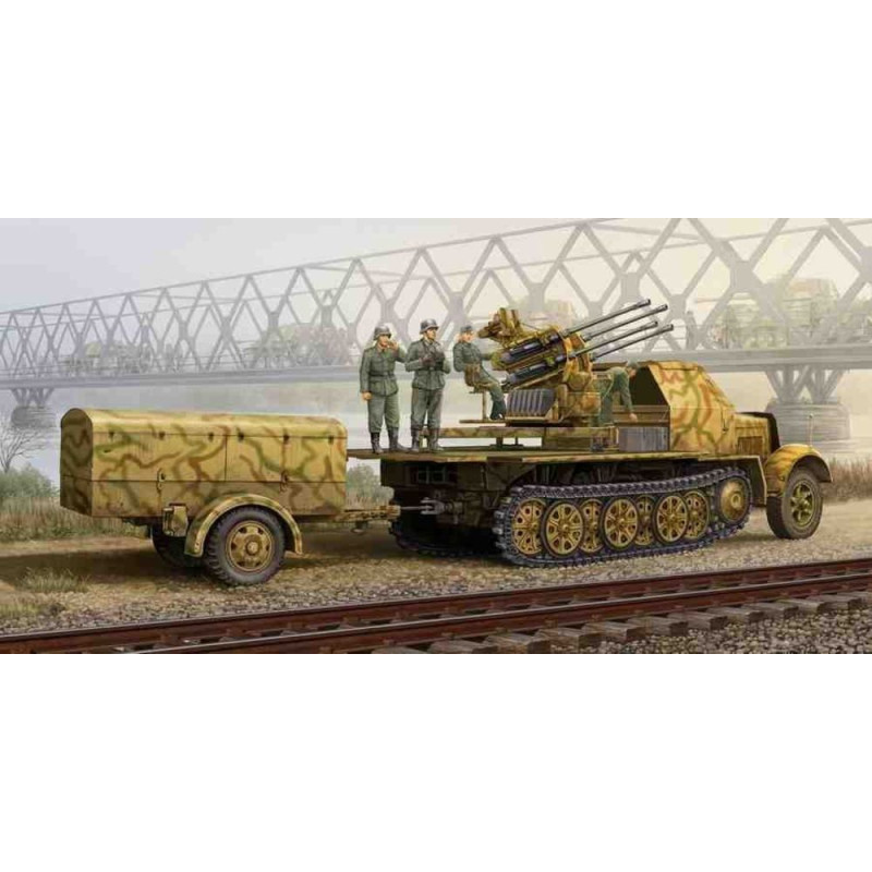 Canon allemand Flakvierling 38 de 2 cm sur affût - 1/35 - TRUMPETER 01524