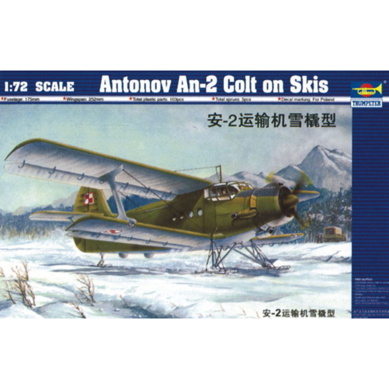Antonov An-2M Colt avec skis - 1/72 - TRUMPETER 01607