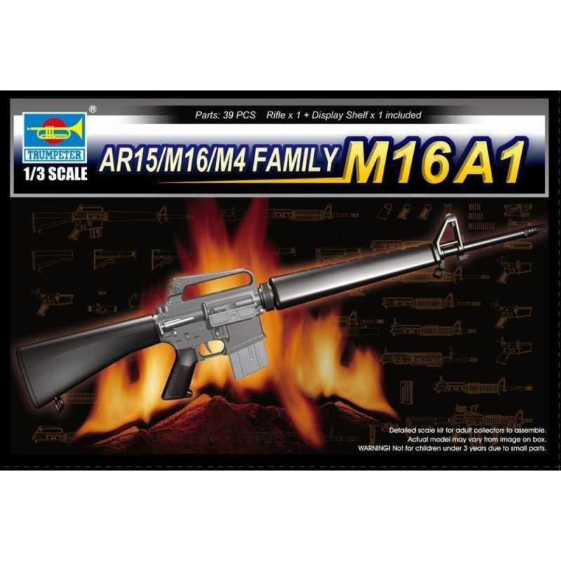 Fusil d'assaut AR15/M16/M4 - M16A1 - 1/3 - TRUMPETER 01903