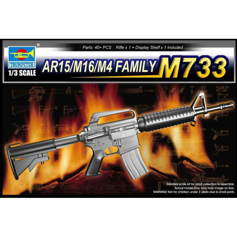 Fusil d'assaut AR15/M16/M4 - M733 - 1/3 - TRUMPETER 01906