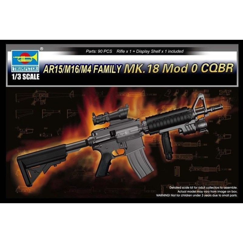 Fusil d'assaut AR15/M16/M4-MK.18 Mod o CQBR - 1/3 - TRUMPETER 01914