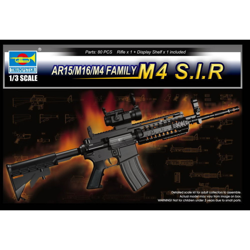 Fusil d'assaut AR15/M16/M4 - M4 S.I.R. - 1/3 - TRUMPETER 01916