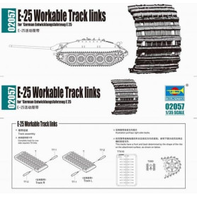 Chenilles fonctionnelles pour Entwicklungsfahrzeug E-25 - 1/35 - TRUMPETER 2057