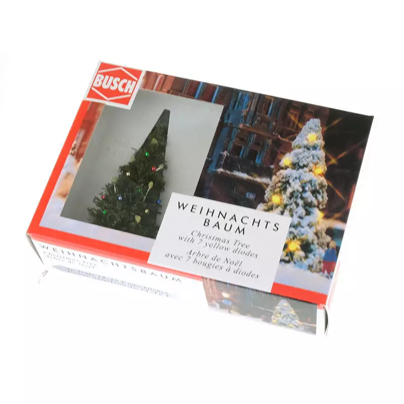 Sapin De Noël éclairé Avec 7 LED HO 1/87 - Busch 5413 - Neuf