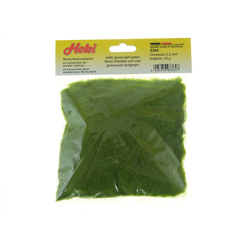 HEKI 3364 - flocage fibres vert moyen 2-3 mm 50 grammes toutes échelles
