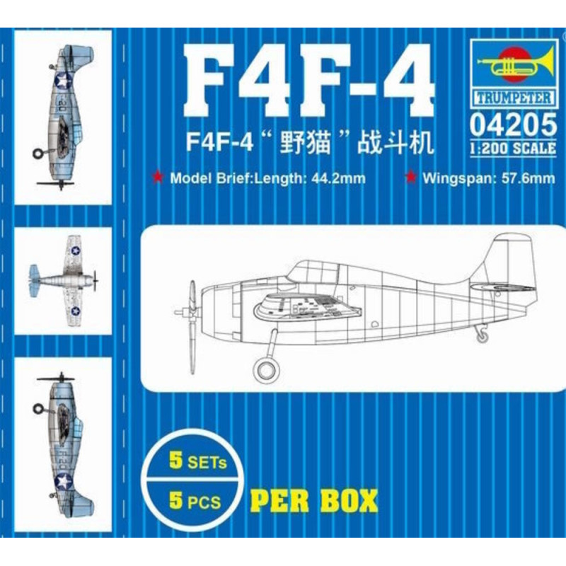 Grumman F4F Wildcat - 1/200 - TRUMPETER 04205