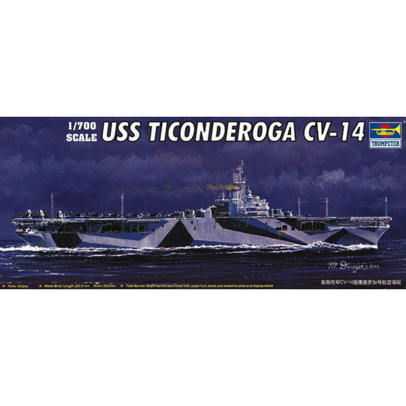 Porte-avions USS Ticonderoga CV-14 - 1/700 - TRUMPETER 05736