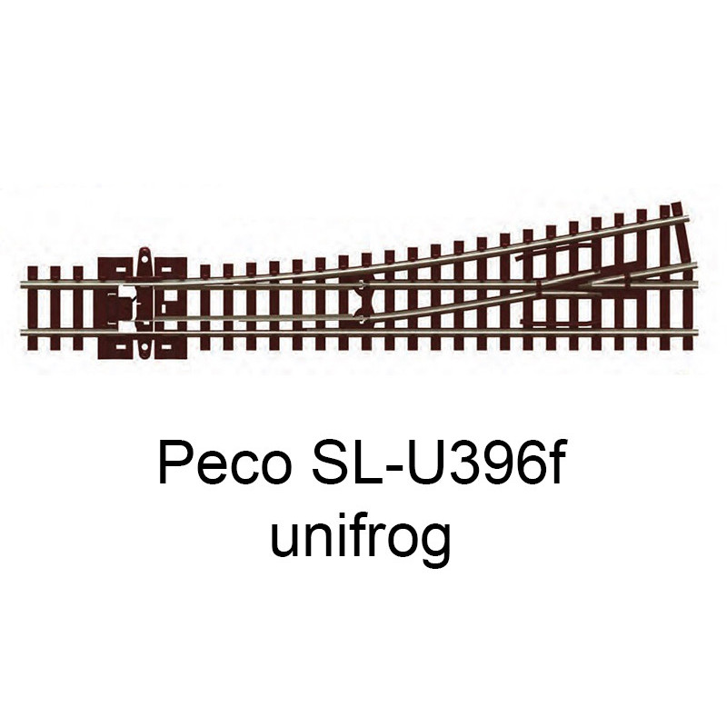 Peco SL-U396F - Aiguillage à gauche rayon moyen unifrog - code 55 échelle N