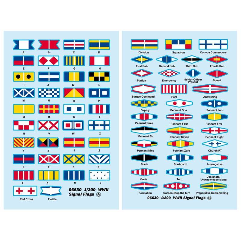 Drapeaux de signalisation WWII - 1/200 - TRUMPETER 06630