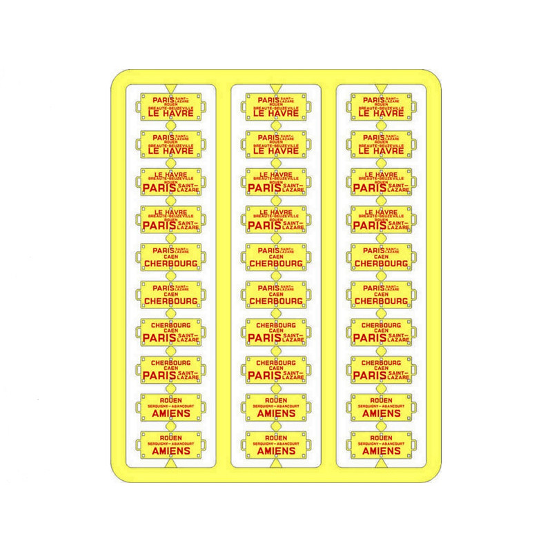 Plaques Itinéraires OUEST époque III - HO 1/87 - REE XB-046