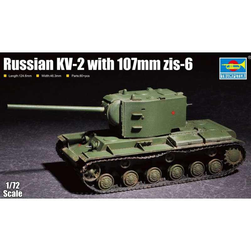 KV-2 russe avec canon Zis-6 de 107 mm - 1/72 - TRUMPETER 07162