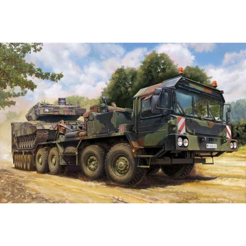 Tracteur SLT-56 avec semi-remorque de 56 tonnes - 1/72 - TRUMPETER 07196