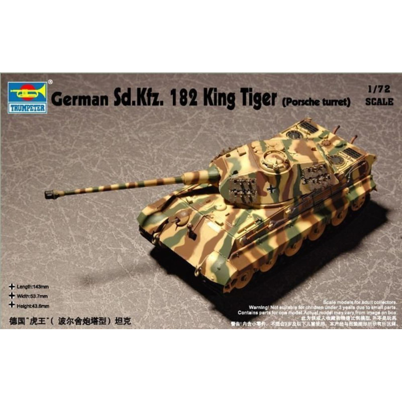 Sd.Kfz. 182 Tigre royal allemand - 1/72 - TRUMPETER 07202