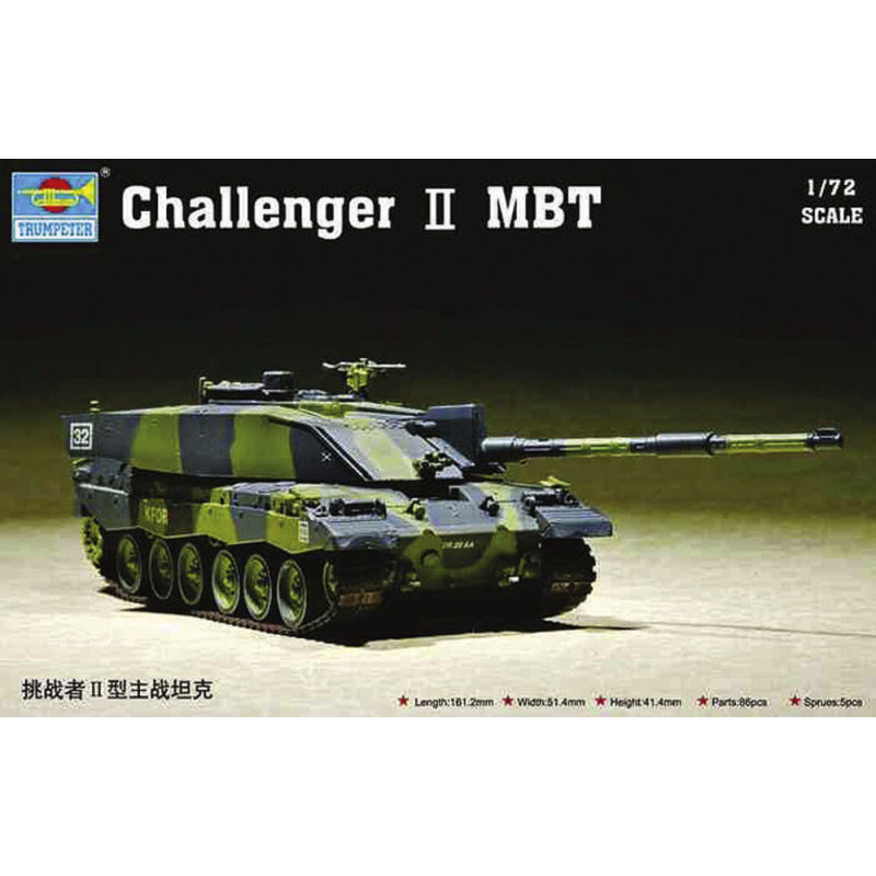 Char de combat principal Challenger II - 1/72 - TRUMPETER 07214