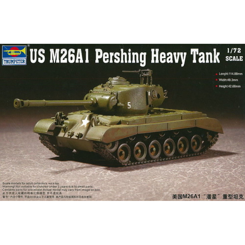 Char lourd américain M26A1 - 1/72 - TRUMPETER 07286
