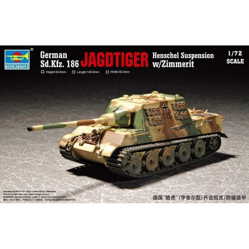 Char Sd.Kfz 186 Jagdtiger wZimmerit - 1/72 - TRUMPETER 07293