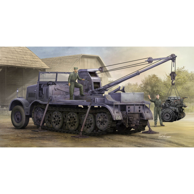 Tracteur lourd de 18 tonnes avec grue Billstein de 6 - 1/35 - TRUMPETER 09576