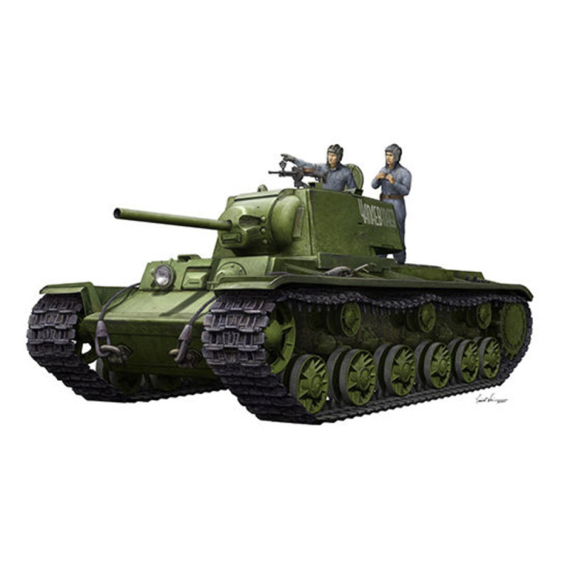 Char à tourelle simplifiée KV-1 1942 avec équipage - 1/35 - TRUMPETER 09597