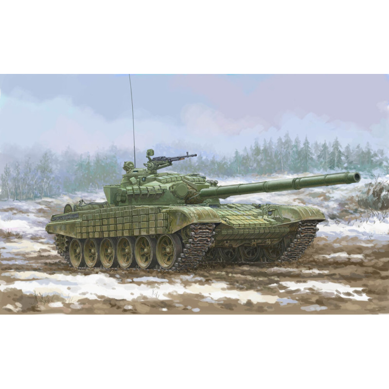 Char soviétique T-72 Ural avec blindage réactif Kontakt-1 - 1/35 - TRUMPETER 09602