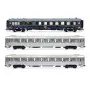 Set 3 voitures « Sud Express », voiture-restaurant CIWL + 2 x DEV Inox courtes ép. III-IV - HO 1/87 - JOUEF HJ4213