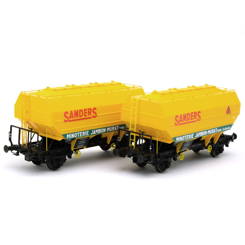 2x wagons céréaliers - Ep. IV SANDERS - HO 1/87 - REE WB-557