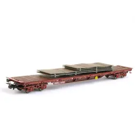 Wagon RS 8-12 avec chargement plaques acier ép. IV-V - SNCF - HO 1/87 - JOUEF HJ6168