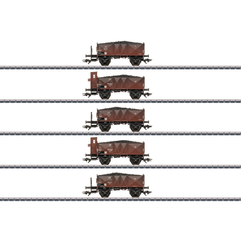 Set de wagons pour le transport de charbon DB ép. V 3 rails - HO 1/87 - MARKLIN 46047