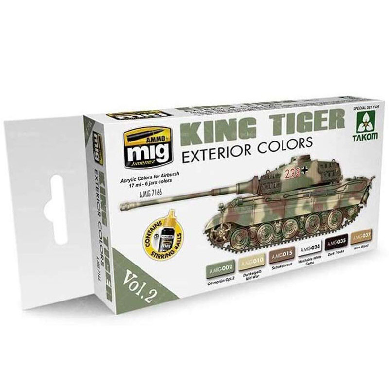 Set peintures extérieur pour King Tiger - MIG jimenez AMMO 7166