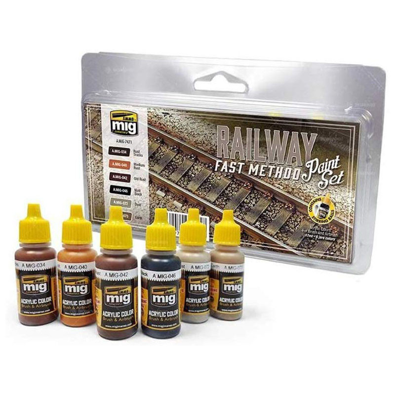 Set de peinture teintes ferroviaires - MIG jimenez AMMO 7471
