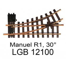 Aiguillage manuel droit à gauche R1 30° - échelle G 1/22,5 - LGB 12100