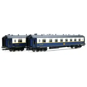 2x voitures Pullman Flèche d'Or avec éclairage ép. III - SNCF - HO 1/87 - JOUEF HJ4127