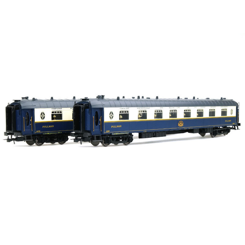 2x voitures Pullman Flèche d'Or avec éclairage ép. III - SNCF - HO 1/87 - JOUEF HJ4127