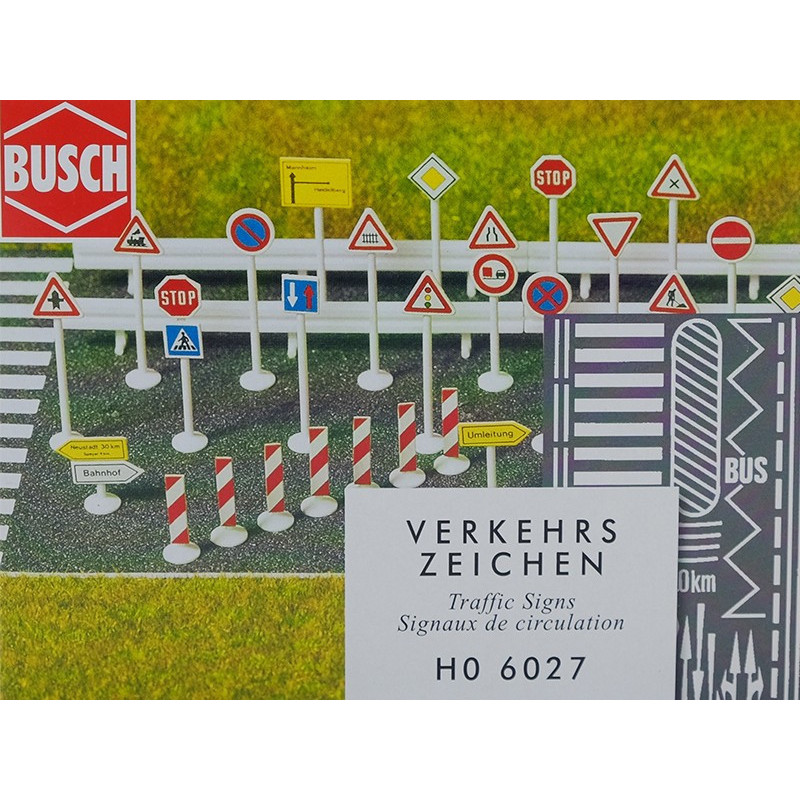 BUSCH 6027 - Panneaux et signalisation routière HO