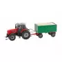 Tracteur MF avec remorque Car system - HO 1/87 - Faller 161588