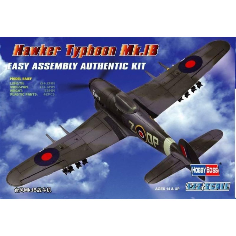 Chasseur Hawker Typhoon Mk.IB - 1/72 - HOBBY BOSS 80232