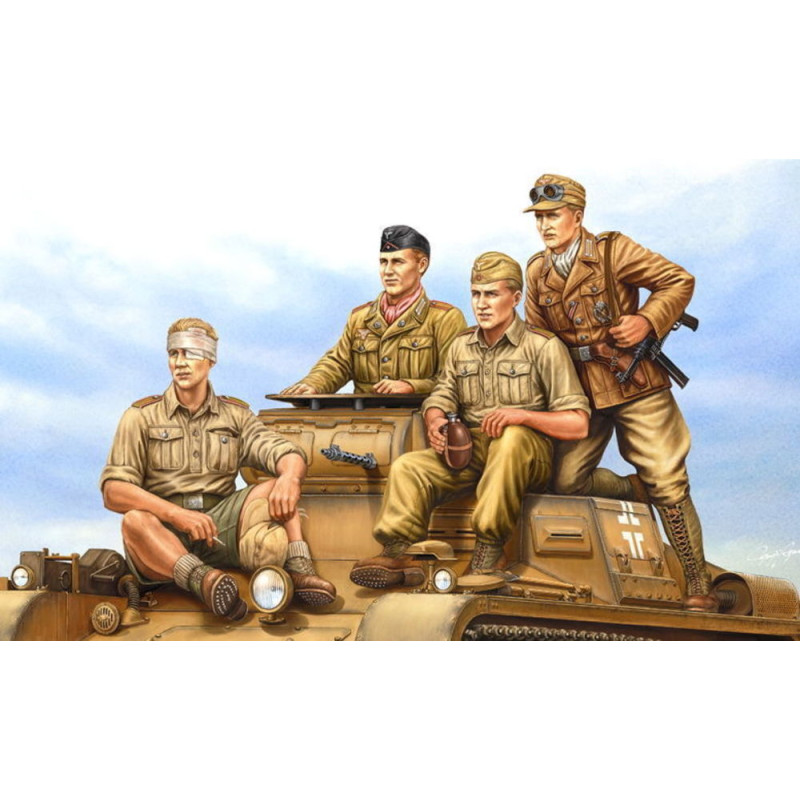 Équipage de Panzer allemand en tenue tropicale - 1/35 - HOBBY BOSS 84409