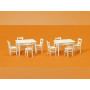 2 tables et 8 chaises blanches - HO 1/87 - PREISER 17217