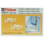 2 tables et 8 chaises blanches - HO 1/87 - PREISER 17217