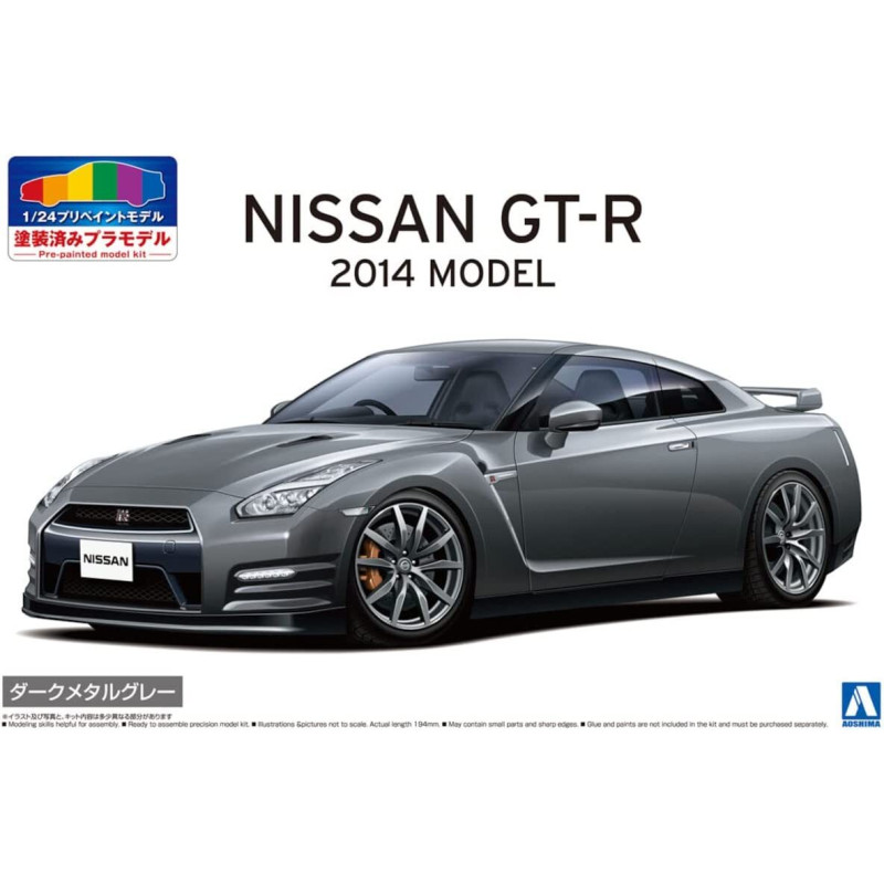 Nissan R35 GT R 2014 Dark Metal Gray - 1/24 - AOSHIMA 06244