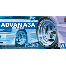 Set de roues 90 Advan A3A Short Rim 14INCH - 1/24 - AOSHIMA 05546